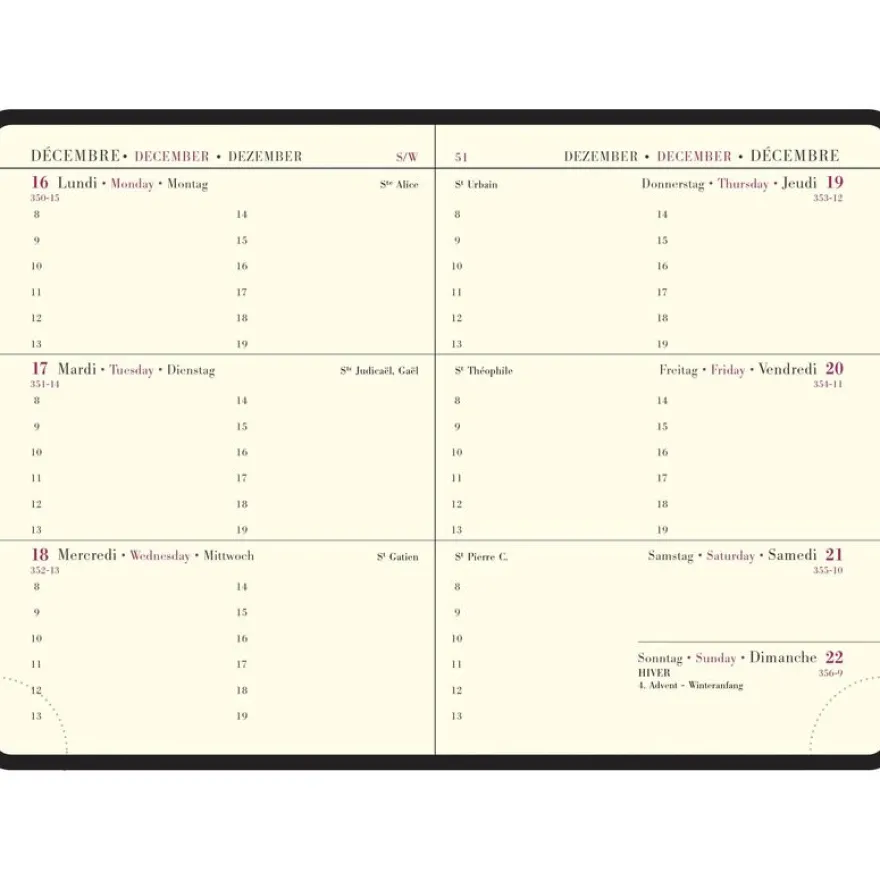 Agenda de poche Gwenaëlle Trolez La Semaine Planifiée 13 - 1 semaine sur 2 pages - 9 x 13 cm - Geisha - Exacompta
