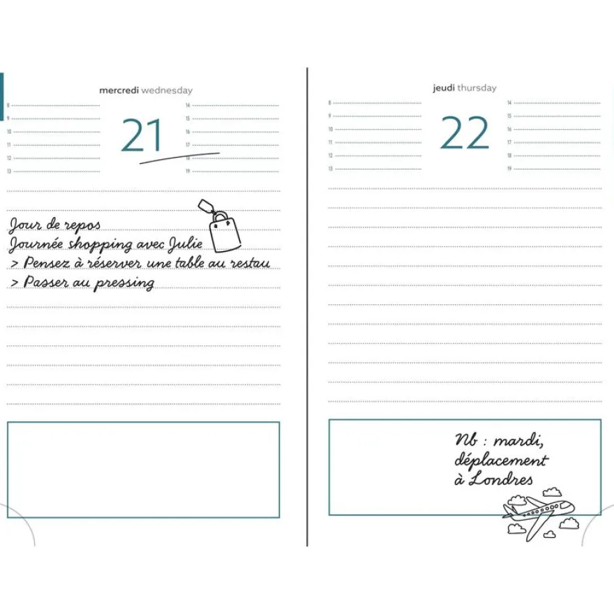 Agenda de poche Mini Labo - 1 jour par page - 10 x 15 cm - bleu - Exacompta