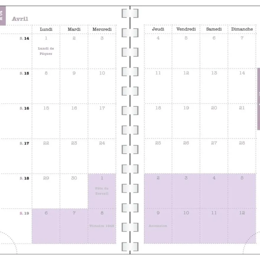 Agenda de poche Nubia - 1 semaine sur 2 pages - 9 x 16 cm - Bleu - Exacompta