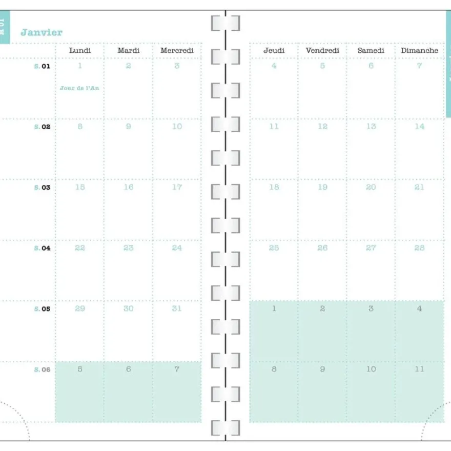 Agenda de poche Nubia - 1 semaine sur 2 pages - 9 x 16 cm - Bleu - Exacompta