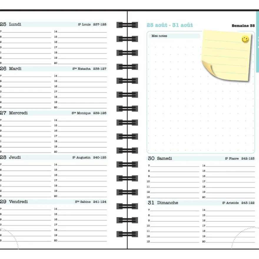 Agenda de poche Sophie Adde Lady 16S spiralé - 1 semaine sur 2 pages - 9 x 16 cm - Chats - Exacompta