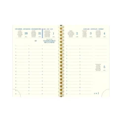 Agenda de poche spiralé 16 mois Méline - 1 semaine sur 2 pages - 9 x 13 cm - disponible dans différentes couleurs - Exacompta