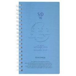 Agenda de poche spiralé 16 mois Linicolor - 1 semaine sur 2 pages - 9 x 16 cm - disponible dans différentes couleurs - Exacompta