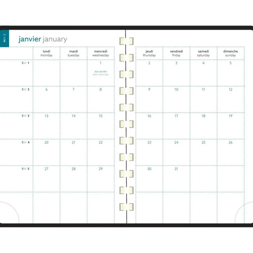 Agenda de poche spiralé 16 mois Joy - 1 semaine sur 2 pages - 10 x 15 cm - Pistache - Exacompta