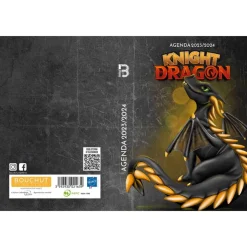 Agenda Dragon Knight - 1 jour par page - 12,5 x 17,5 cm - noir - Bouchut