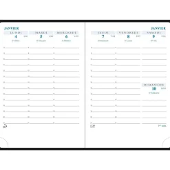 Agenda Empreinte - 1 semaine sur 2 pages - 9 x 13 cm - 12 mois - disponible dans différentes couleurs - Exacompta
