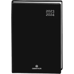 Agenda gommé - 1 jour par page - 12 x 17 cm - noir - Oberthur