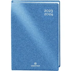 Agenda Gomme Métallisée - 1 jour par page - 12,5 x 17,5 cm - bleu - Oberthur