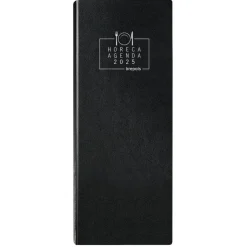 Agenda Horeca - 1 jour sur 2 pages - 14 x 32,5 cm - noir - Brepols