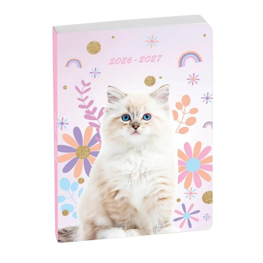 Agenda Lovely - 1 jour par page - 12 x 17 cm - Chat blanc - Exacompta