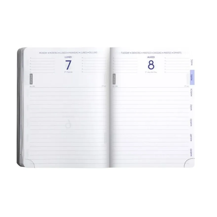 Agenda Lovely - 1 jour par page - 12 x 17 cm - Chat blanc - Exacompta
