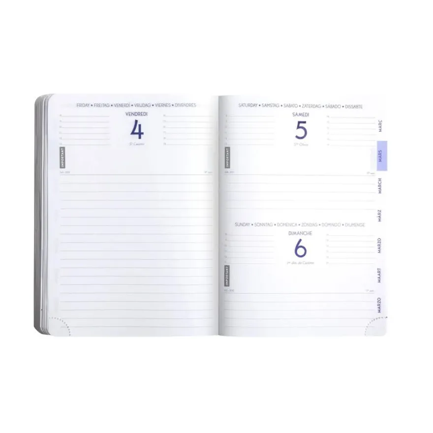 Agenda Lovely - 1 jour par page - 12 x 17 cm - Chat blanc - Exacompta