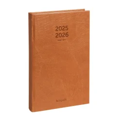 Agenda Lucca 16 mois - 1 jour par page - 13 x 21 cm - brun - Brepols