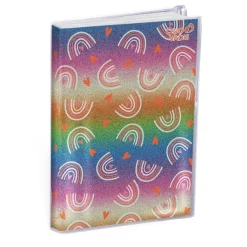 Agenda My Agenda Glitter avec poche zip - 1 semaine sur 2 pages - 10 x 15 cm - arc en ciel - Quo Vadis