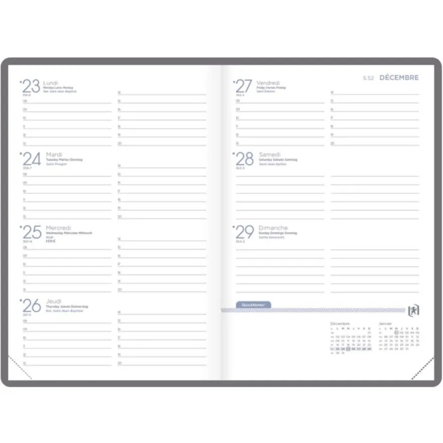 Agenda Oxford Romance 16 mois 10x15cm - Assorti