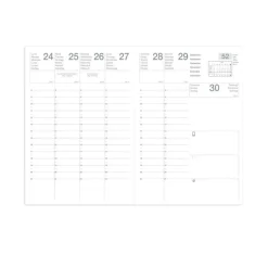 Agenda Pluton - 1 semaine sur 2 pages - 9 x 12,5 cm - noir - Quo Vadis