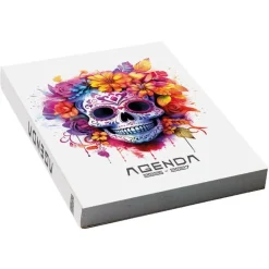 Agenda scolaire journalier 12 x 17 cm - couverture souple - motif tête de mort