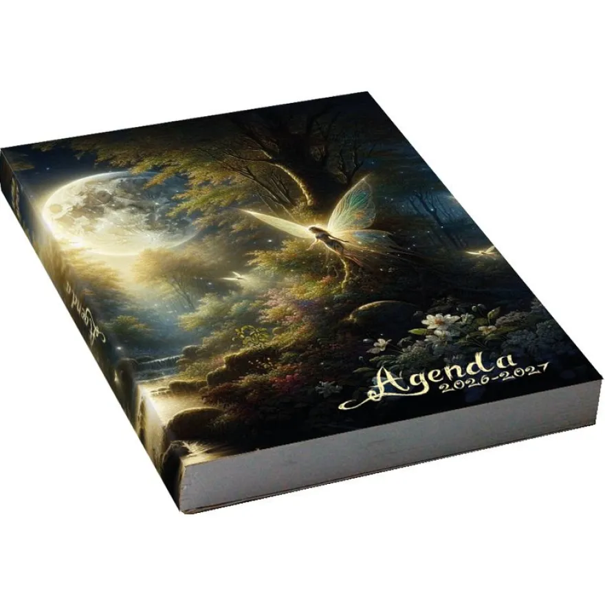 Agenda scolaire journalier 12 x 17 cm - couverture souple - motif fantastique