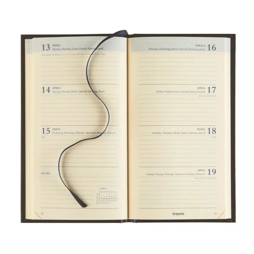 Agenda semainier Interplan Fleurish – format 6L – disponible dans différentes couleurs – Brepols