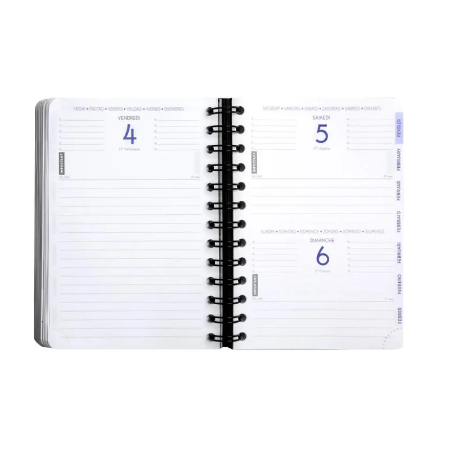Agenda Shiny - 1 jour par page - 12 x 17 cm - Bandana - Exacompta