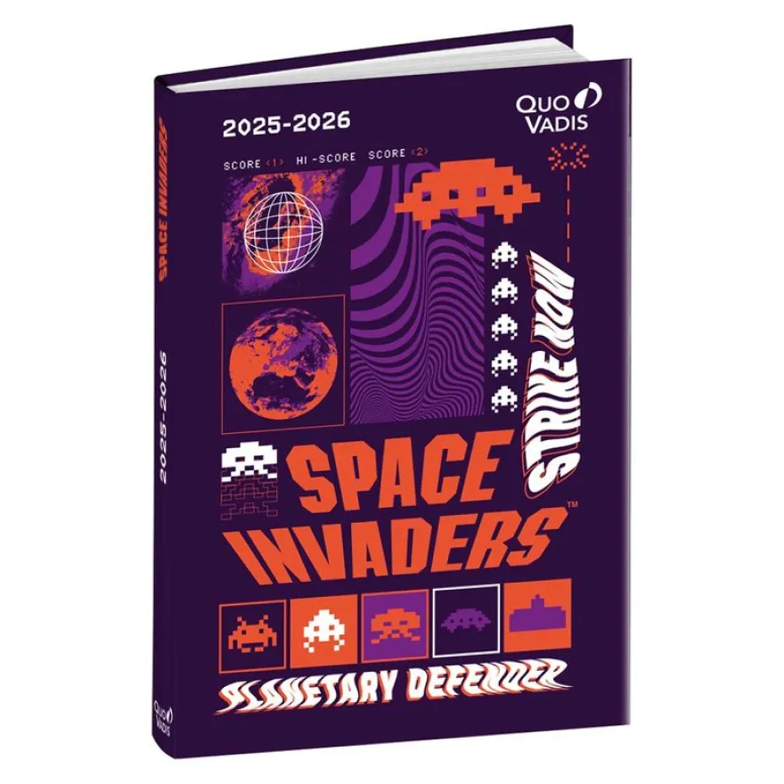 Agenda Space Invaders - 1 jour par page - 12 x 17 cm - différents modèles disponibles - Quo Vadis