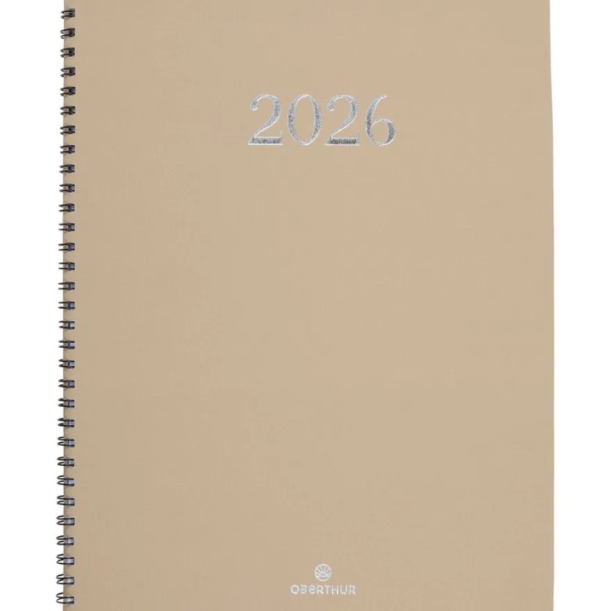 Agenda spiralé Galway - 1 semaine sur 2 pages - 22 x 28 cm - olive - Oberthur