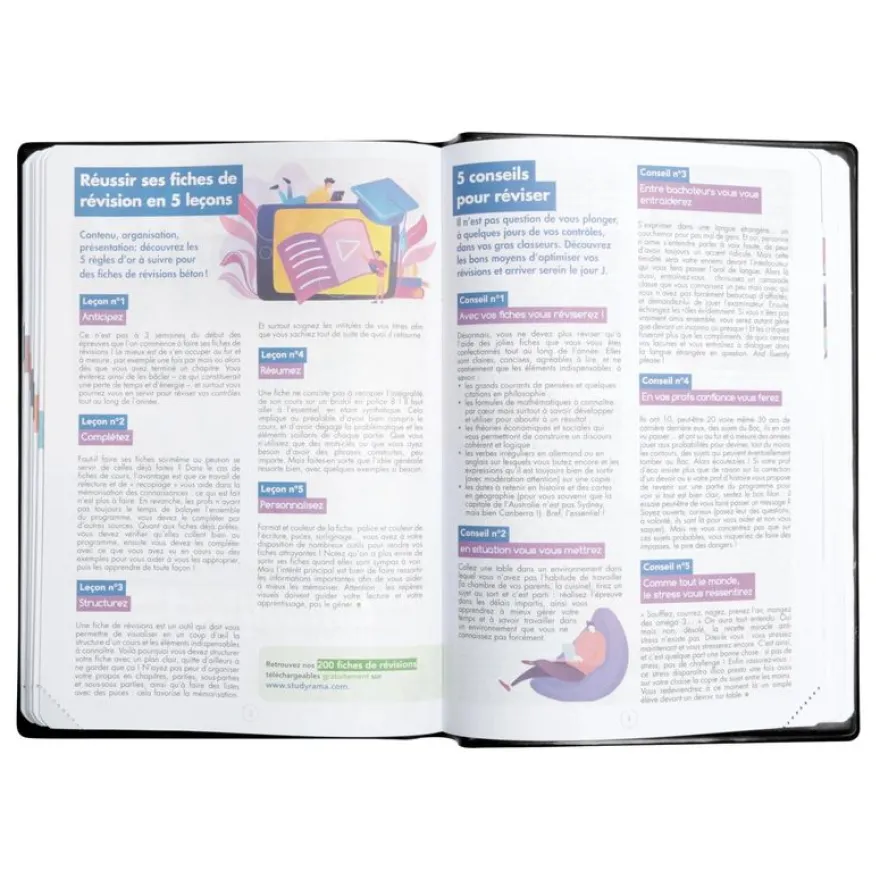 Agenda Studyrama - 1 jour par page - 14 x 20 cm - noir - Exacompta