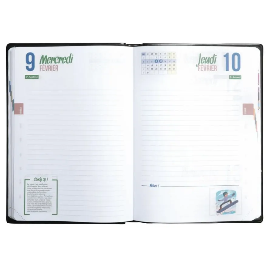 Agenda Studyrama - 1 jour par page - 14 x 20 cm - noir - Exacompta