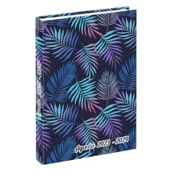 Agenda Tropical Night - 1 jour par page - 12 x 17 cm - bleu ou vert - Viquel
