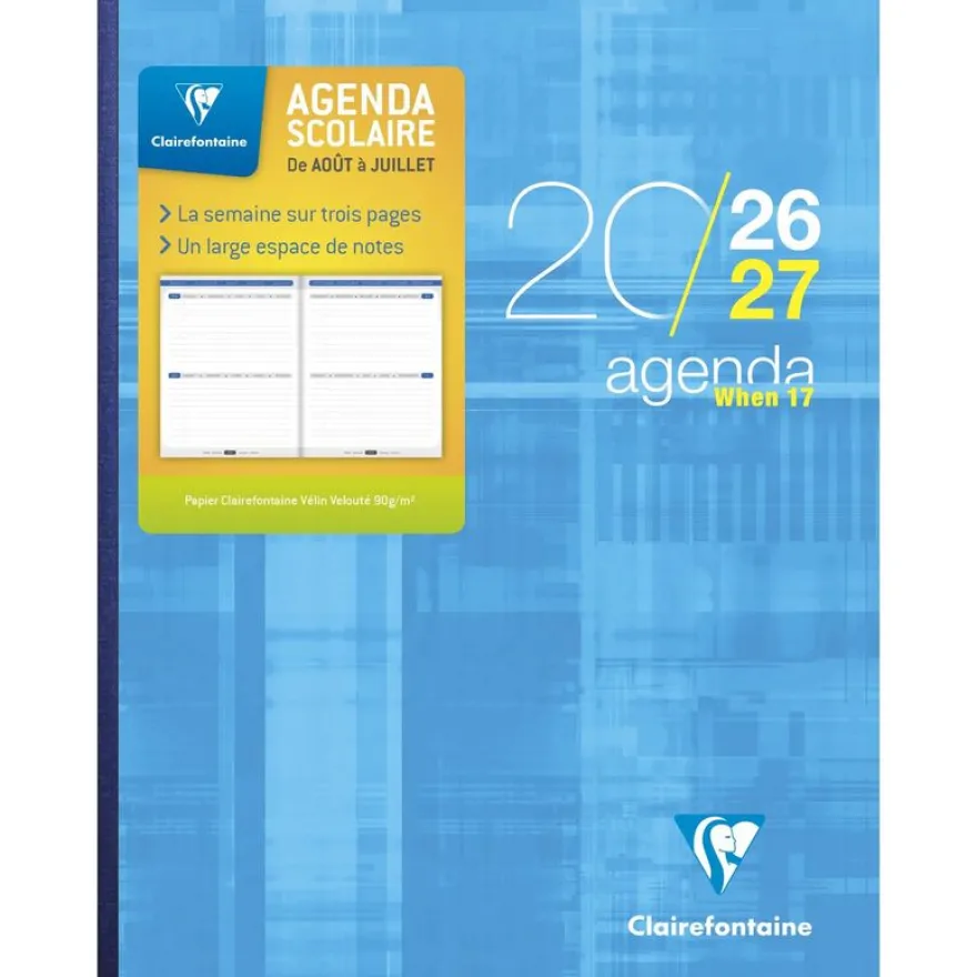 Agenda When - 1 semaine sur 3 pages - 16 x 22 cm - disponible dans différentes couleurs - Exacompta