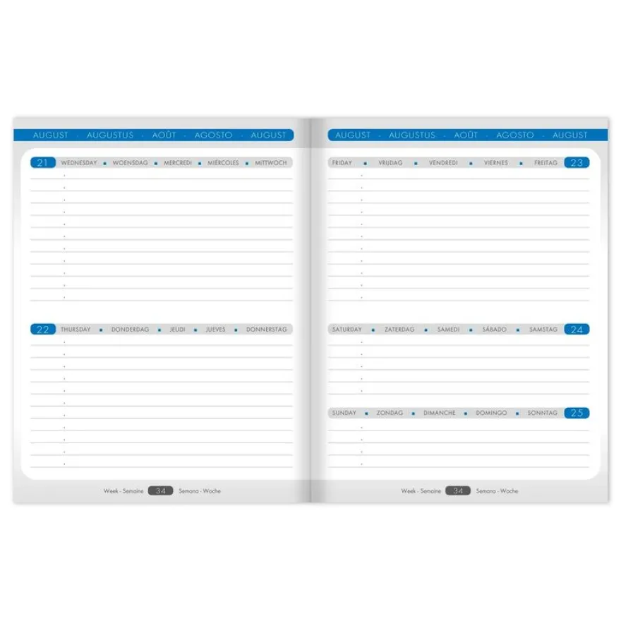 Agenda When - 1 semaine sur 3 pages - 16 x 22 cm - disponible dans différentes couleurs - Exacompta