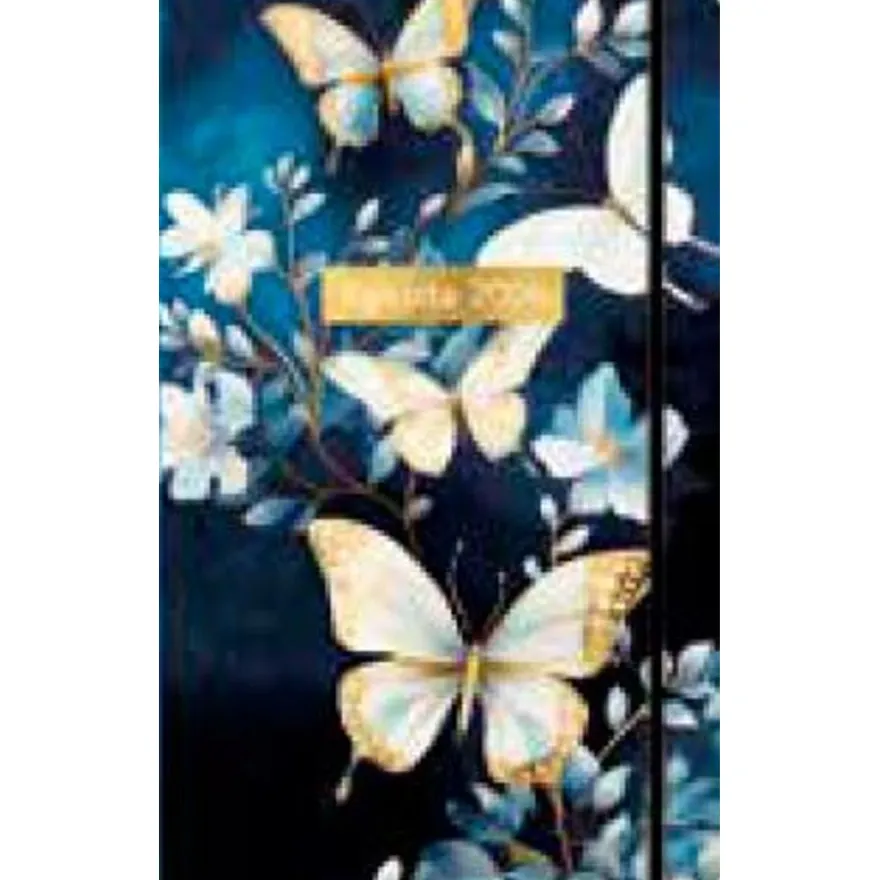 Agenda 13x21cm 12 mois Aquarupella -Papillons