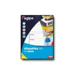 Agipa - Etui A5 - 48 Étiquettes d'expédition blanches - 64 x 133 mm - réf 114139