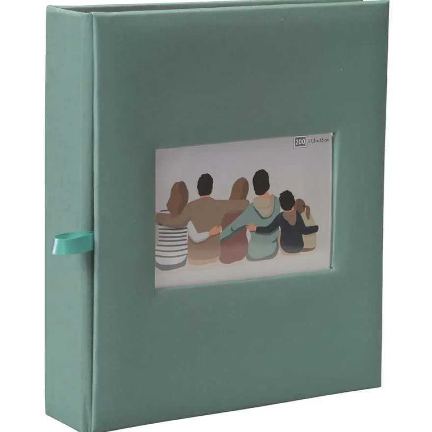 Album photos classique personnalisable mémo 200 ERICA "Square" pour 200 photos 11,5 x 15 cm coloris vert