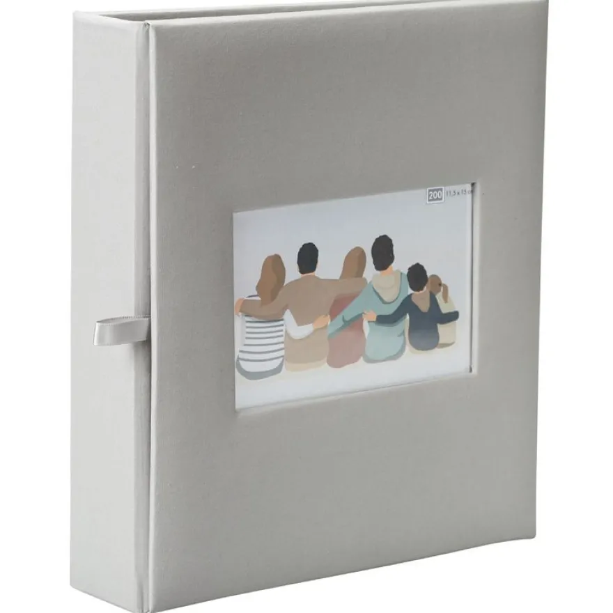 Album photos classique personnalisable mémo 200 ERICA "Square" pour 200 photos 11,5 x 15 cm coloris gris