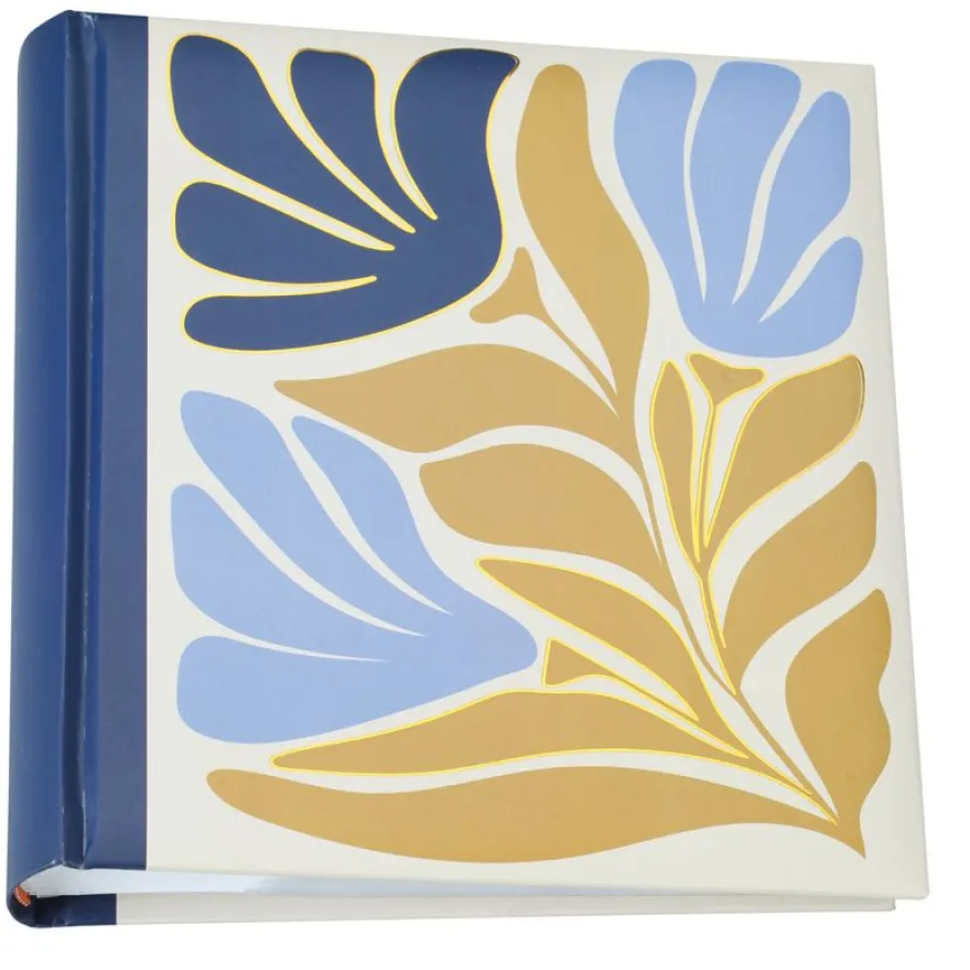 Album photos fantaisie mémo 200 ERICA "Flowers 4" pour 200 photos 10 x 15 cm coloris bleu & jaune