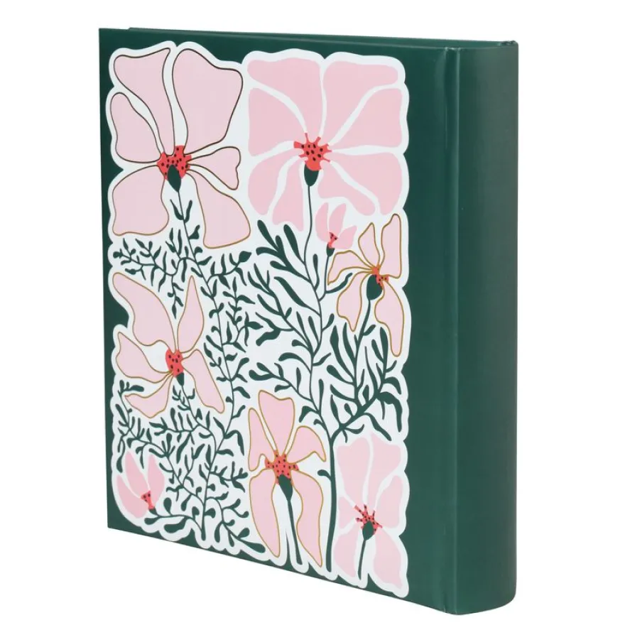 Album photos fantaisie mémo 200 ERICA "Flowers 4" pour 200 photos 10 x 15 cm coloris vert