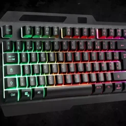 Amstrad KEY007 - Clavier gamer filaire - Rétro-éclairage RVB - noir