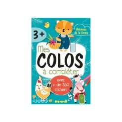 Animaux de la ferme - Mes colos à compléter - livre de coloriage / d'activités - avec 350 autocollants