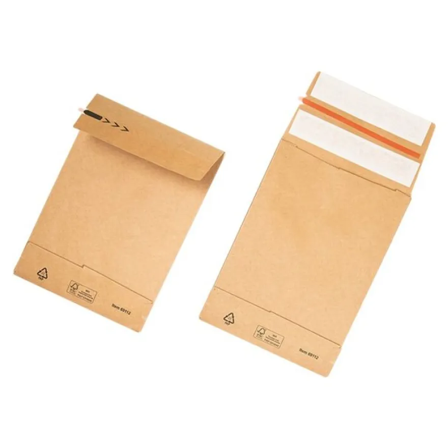 Antalis - 250 Pochettes Enveloppes aller-retour - 16,2 x 22,9 x 4 cm (C5) - brun - double bande adhésive