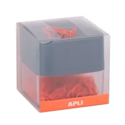 APLI 19927 - Distributeur de trombones magnétique bleu avec 100 trombones orange, collection Neon