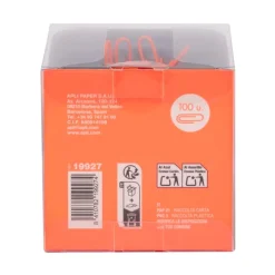 APLI 19927 - Distributeur de trombones magnétique bleu avec 100 trombones orange, collection Neon