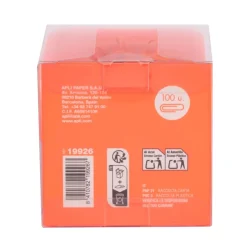 APLI 19926 - Distributeur de trombones magnétique orange avec 100 trombones orange, collection Neon