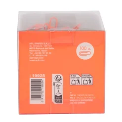 APLI 19925 - Distributeur de trombones magnétique gris avec 100 trombones orange, collection Neon