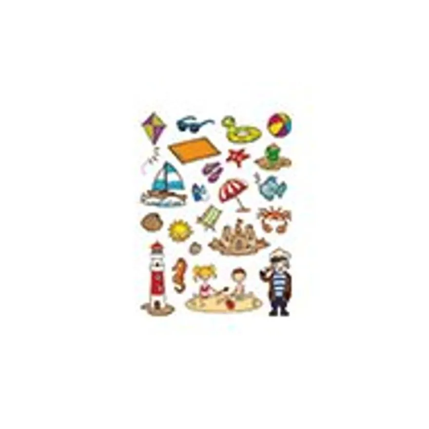 Apli - 3 feuilles gommettes plage