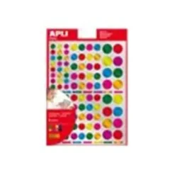 Apli - 6 feuilles gommettes rondes - coloris assortis métallisés