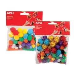 Apli - 78 pompons - coloris assortis