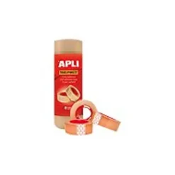 APLI - 8 Rubans de bureau - 19 mm x 33 m - transparent