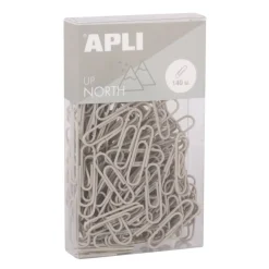 APLI 19978 - Trombones métalliques de bureau 28 mm - 140 unités, Gris - collection Up north