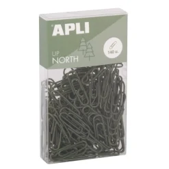 APLI 19977 - Trombones métalliques de bureau 28 mm - couleur Kaki - collection Up north